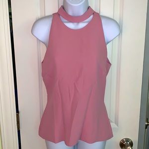 Cushnie et Ochs pink mock neck sleeveless top